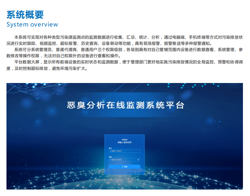 大氣環境惡臭在線監控監管云平臺